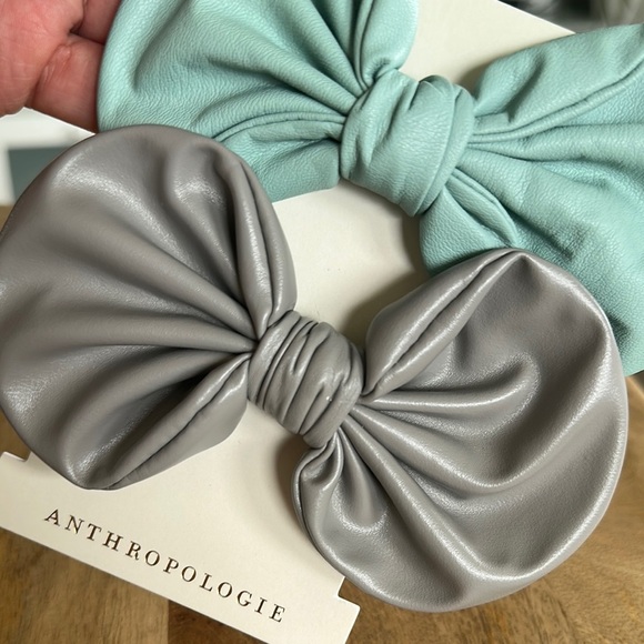 Anthropologie Hair Bow Set - Mint and Silver - Picture 5 of 5